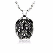 STAINLESS STEEL PITBULL BULLDOG PENDANT NECKLACE