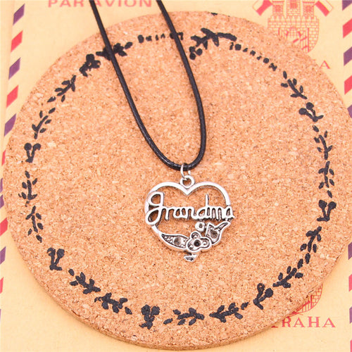 New Fashion grandma heart flower Necklaces