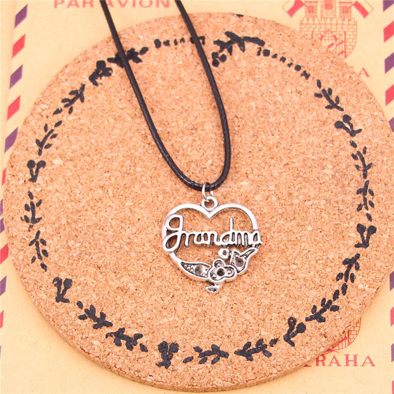 New Fashion grandma heart flower Necklaces