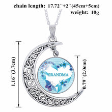 Grandma Glass Moon Pendant Necklace