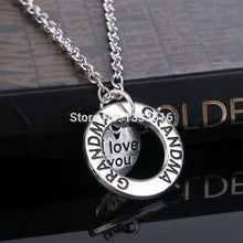 I Love You Grandma Heart Pendant Necklace 