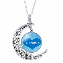 Grandma Glass Moon Pendant Necklace
