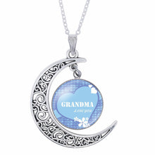 Grandma Glass Moon Pendant Necklace