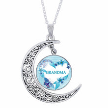 Grandma Glass Moon Pendant Necklace